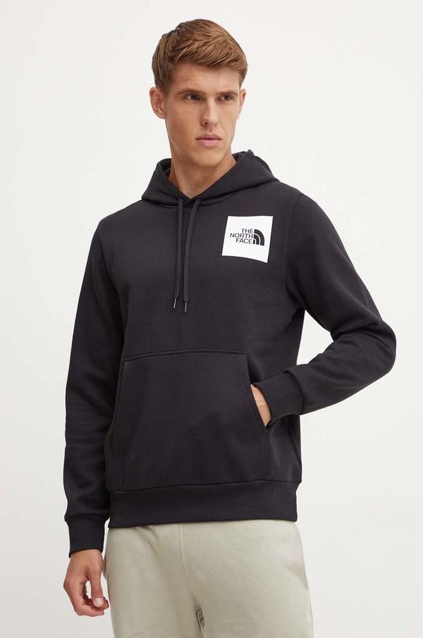 The North Face Dukserica The North Face Fine Hoodie za muškarce, boja: crna, s kapuljačom, s tiskom, NF0A89EUJK31