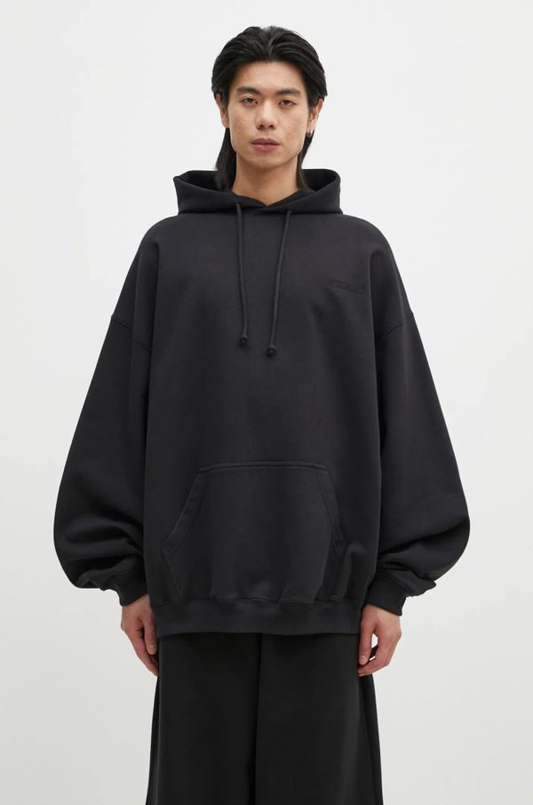 Vetements Dukserica VETEMENTS Embroidered Logo Oversized za muškarce, boja: crna, s kapuljačom, bez uzorka, UA66HD780B