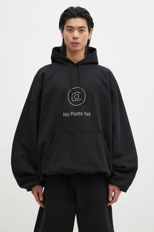 Vetements Dukserica VETEMENTS No Posts Cropped Boxy boja: crna, s kapuljačom, s tiskom, UA66HD660B