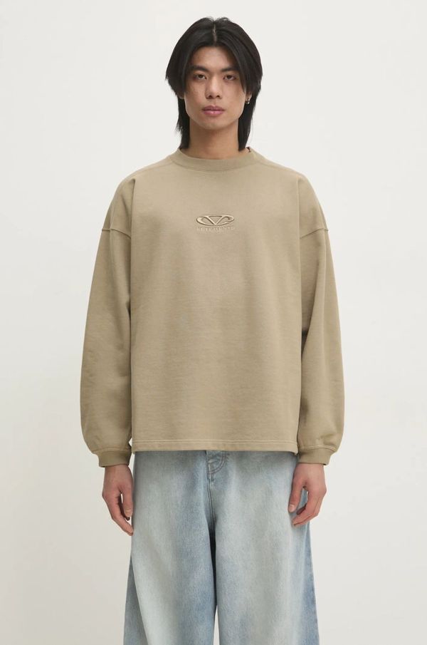 Vetements Dukserica VETEMENTS Oval Logo Cropped Boxy za muškarce, boja: bež, bez uzorka, UA66CW600T