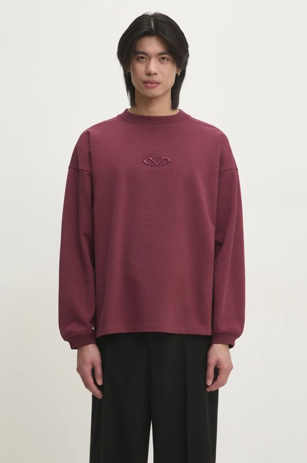 Vetements Dukserica VETEMENTS Oval Logo Cropped Boxy za muškarce, boja: bordo, bez uzorka, UA66CW600R
