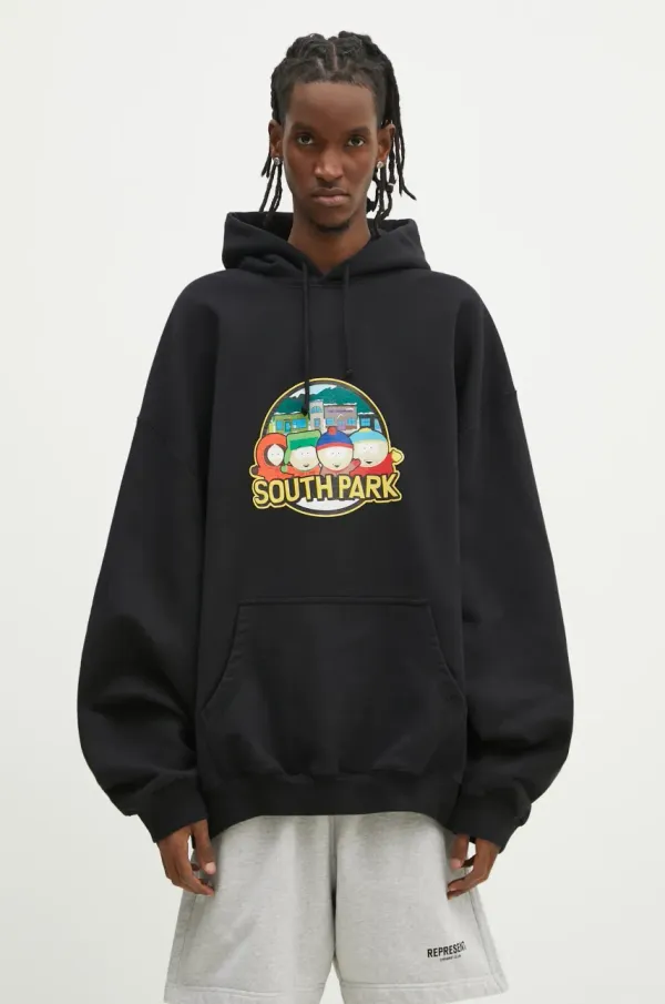 Vetements Dukserica VETEMENTS Southpark Oversized za muškarce, boja: crna, s kapuljačom, s tiskom, UA66HD670B