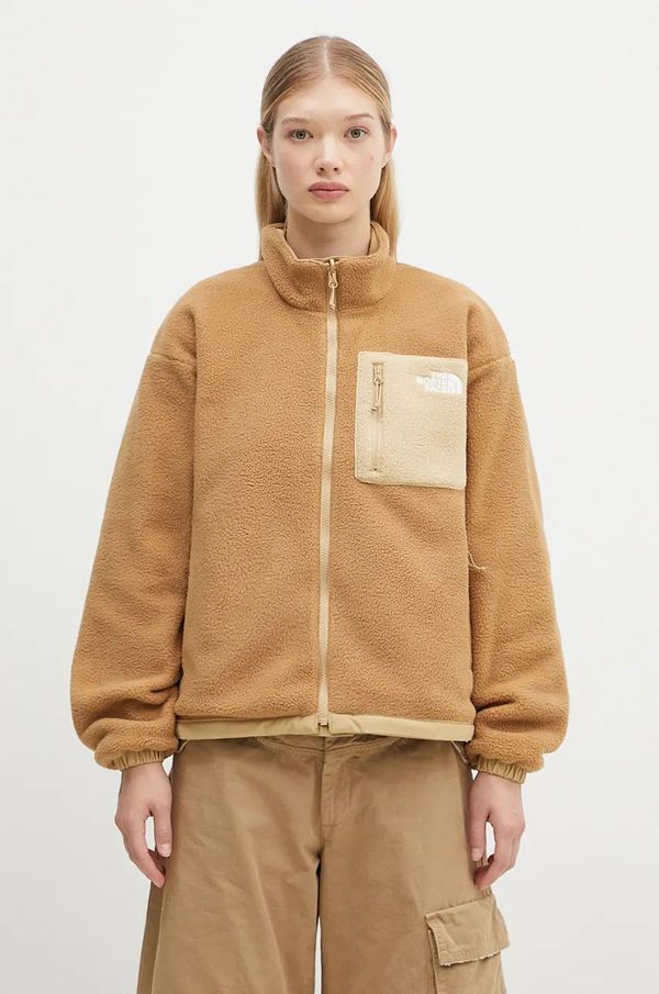 The North Face Dvostrana jakna The North Face Yumiori Reversible Jacket za žene, boja: zelena, za prijelazno razdoblje, oversize, NF0A89GUQV31