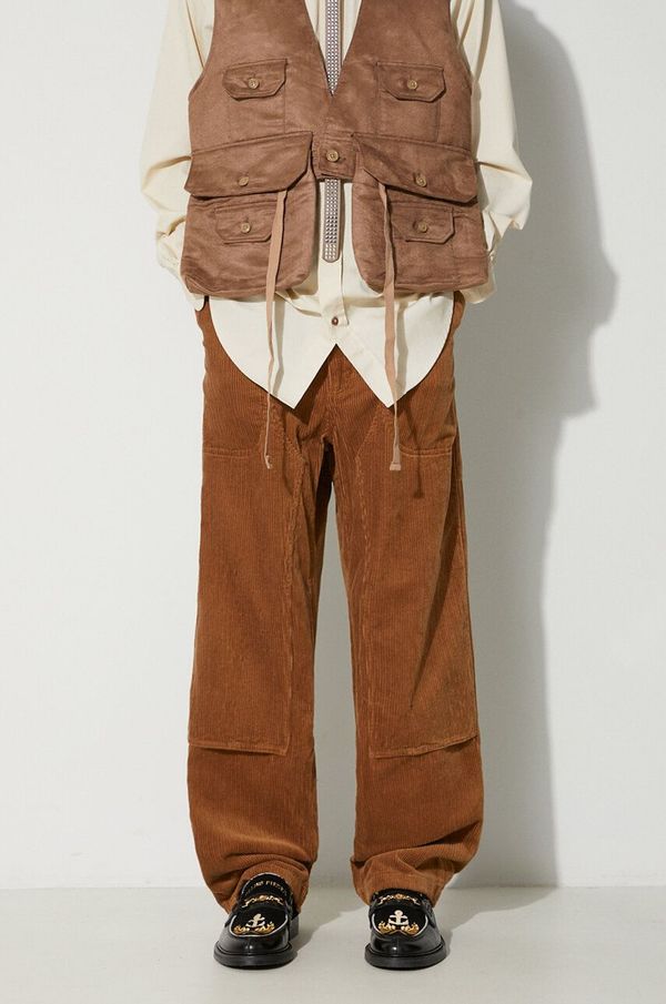 Engineered Garments Hlače od samta Engineered Garments Climbing Pant boja: narančasta, ravni kroj, 23F1F033.WP003