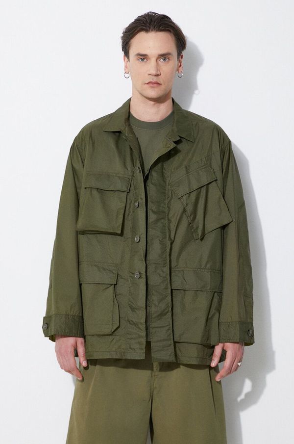 Engineered Garments Jakna Engineered Garments BDU Jacket za muškarce, boja: zelena, za prijelazno razdoblje, oversize, OR177.KD001