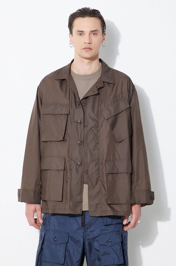 Engineered Garments Jakna Engineered Garments BDU Jacket za muškarce, boja: zelena, za prijelazno razdoblje, oversize, OR177.KD018