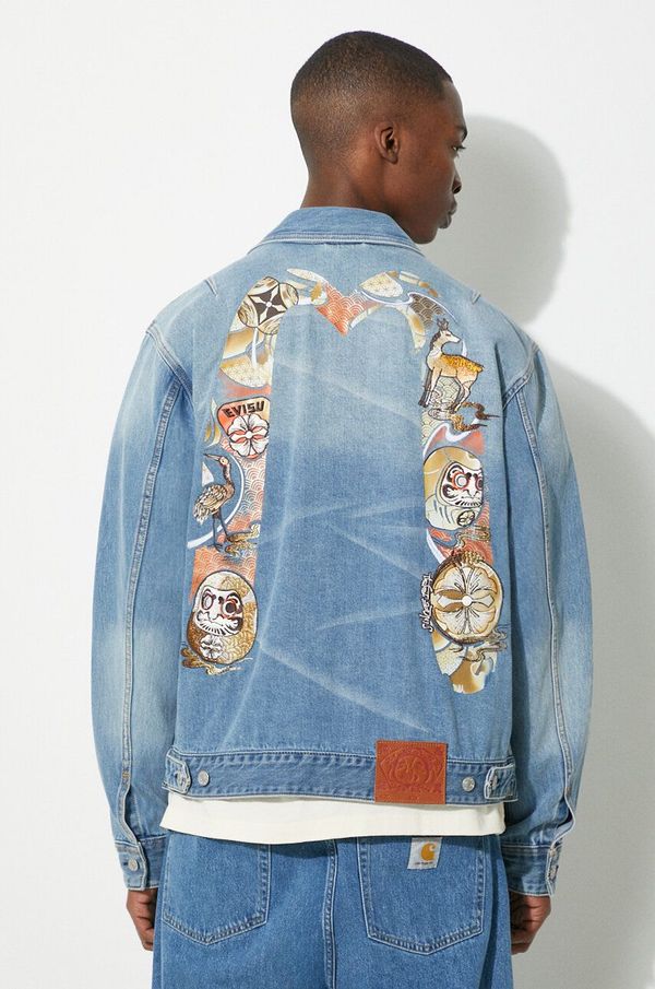 Evisu Traper jakna Evisu Hanafuda Daruma Daicock za muškarce, za prijelazno razdoblje, oversize, 2ESHTM4DJ1002