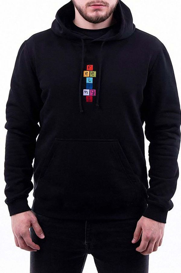 Feelings Dukserica Feelings boja: crna, s kapuljačom, s tiskom, bluza.fl.klasy-black