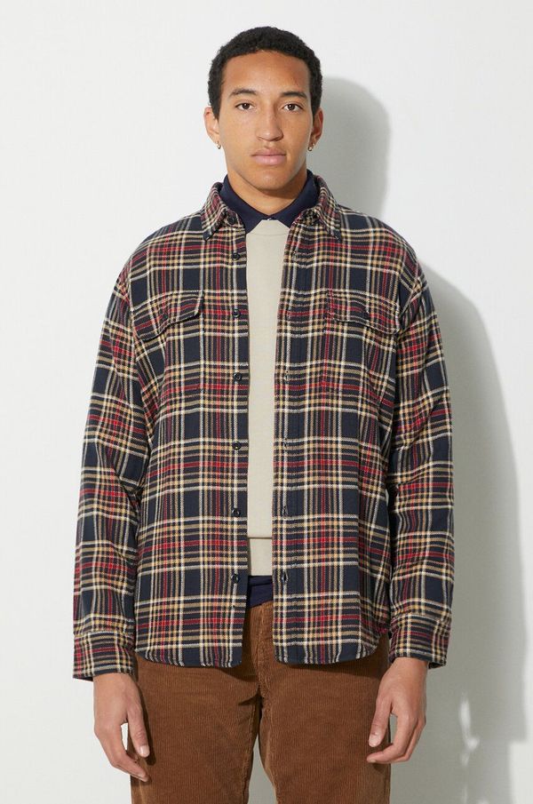 Filson Pamučna košulja Filson Vintage Flannel Work Shirt za muškarce, boja: tamno plava, regular, s klasičnim ovratnikom, FMCAM0016