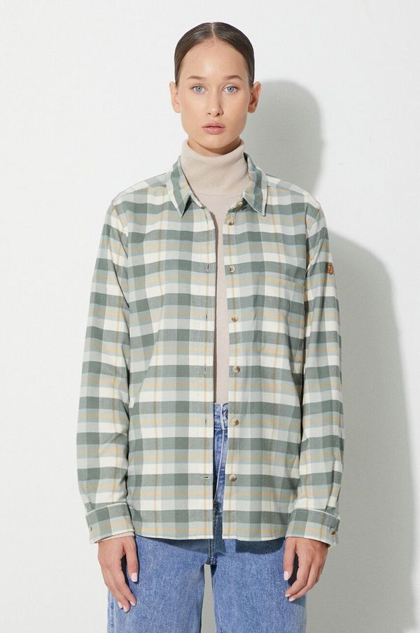 Fjallraven Košulja Fjallraven Singi za žene, boja: zelena, regular, s klasičnim ovratnikom