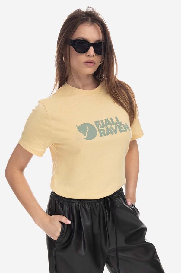 Fjallraven Majica kratkih rukava Fjallraven Logo Tee boja: žuta, s tiskom, F87146.133-133