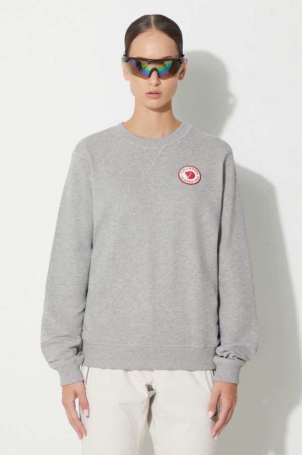 Fjallraven Pamučna dukserica Fjallraven 1960 Logo za žene, boja: siva, melanž