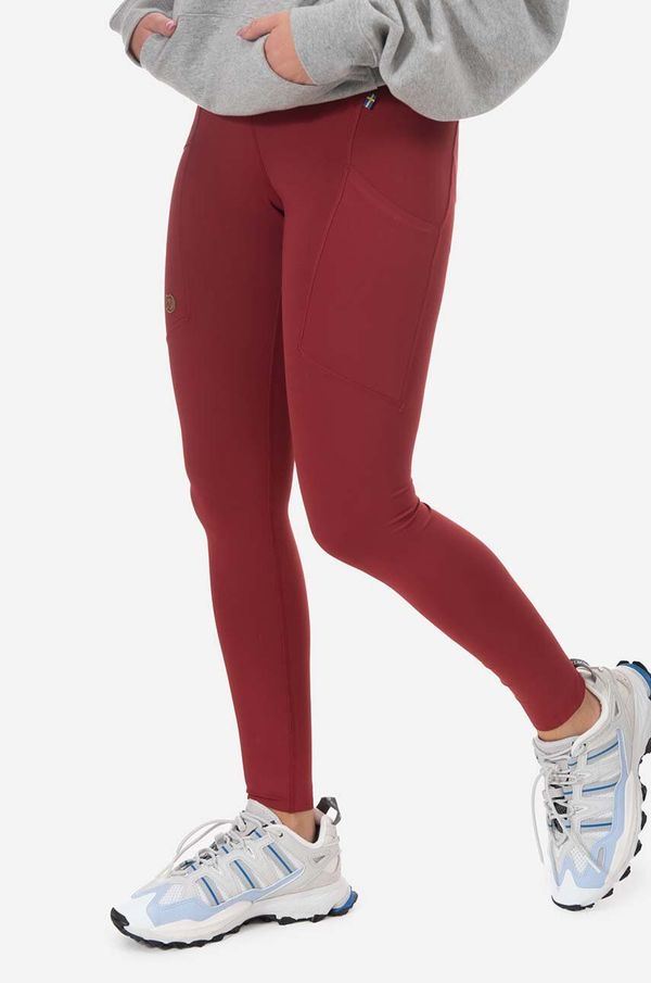 Fjallraven Tajice Fjallraven Abisko Tights W za žene, boja: bordo, bez uzorka, F84773.346-346