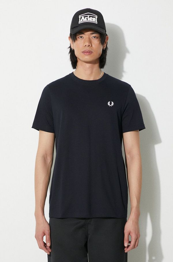 Fred Perry Pamučna majica Fred Perry Crew Neck T-Shirt za muškarce, boja: tamno plava, bez uzorka, M1600.608