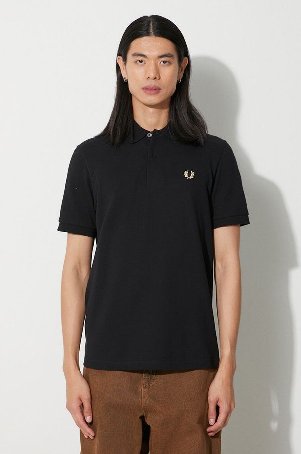Fred Perry Pamučna polo majica Fred Perry boja: crna, s aplikacijom, M3.157