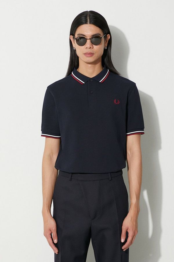Fred Perry Pamučna polo majica Fred Perry boja: tamno plava, s aplikacijom, M3600.T55