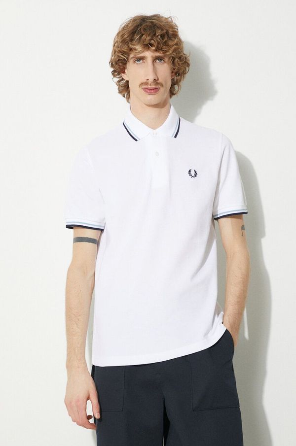 Fred Perry Pamučna polo majica Fred Perry Twin Tipped Shirt boja: bež, s aplikacijom, M12.300