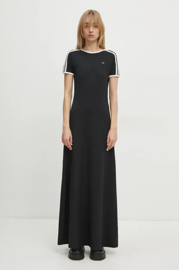 adidas Originals Haljina adidas Originals Cali Tee Dress boja: crna, maxi, širi se prema dolje, JD5474