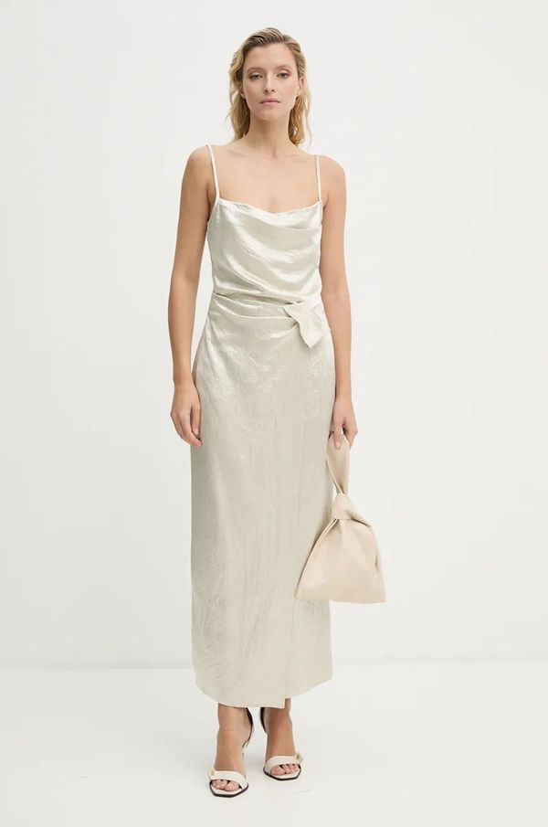 Nanushka Haljina Nanushka BRIAR boja: bež, maxi, širi se prema dolje, NW24PFBS13171