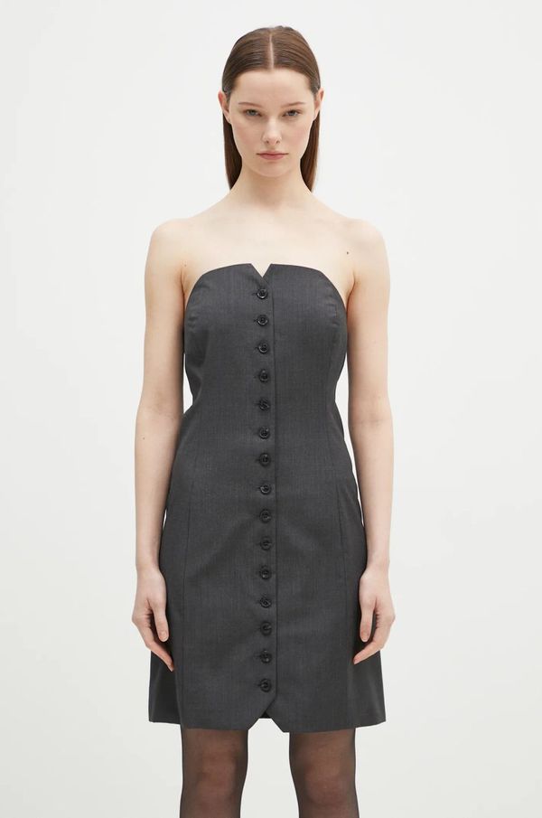 Samsoe Samsoe Haljina s primjesom vune Samsoe Samsoe Saellen boja: siva, mini, uska, F24400132