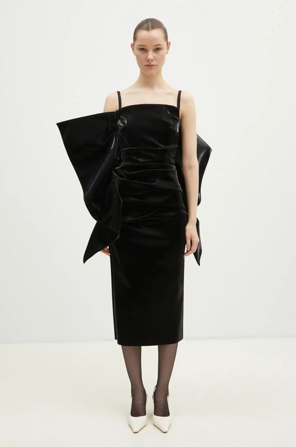 Sportmax Haljina Sportmax Alacre1234 boja: crna, midi, ravna, 2422226133600