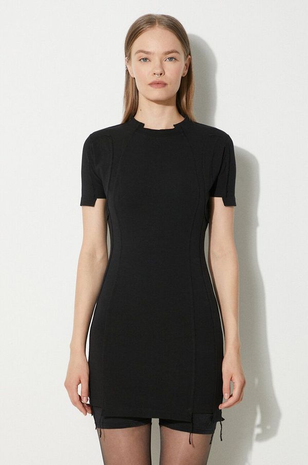 Vetements Haljina VETEMENTS Blackout Cut-Up Mini Dress boja: crna, mini, uska, WE64DR280B