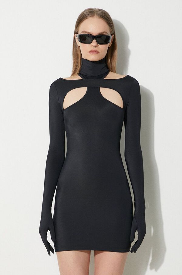 Vetements Haljina VETEMENTS Cut-Out Styling Dress With Gloves boja: crna, mini, uska, WE64DR400B
