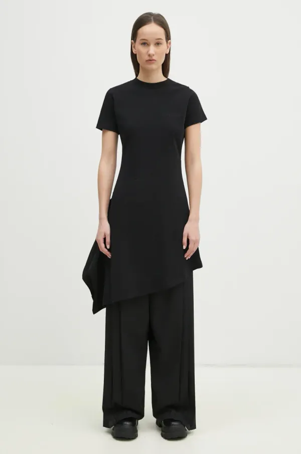 Vetements Haljina VETEMENTS Embroidered Logo Twisted Mini boja: crna, mini, širi se prema dolje, WA66DR680B