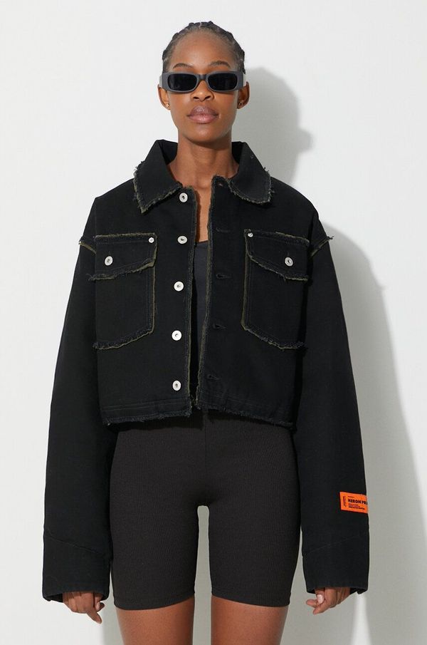 Heron Preston Traper jakna Heron Preston Rebuilt Denim Jacket za žene, boja: crna, za prijelazno razdoblje, oversize, HWYE013F23DEN0011000