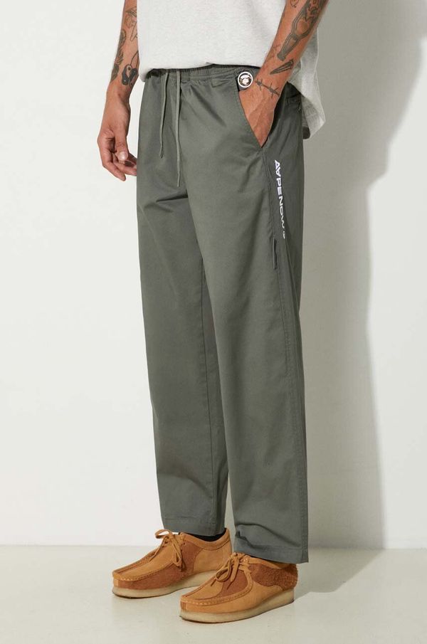 AAPE Hlače AAPE za muškarce, boja: zelena, ravni kroj, AAPPTMA664XXM