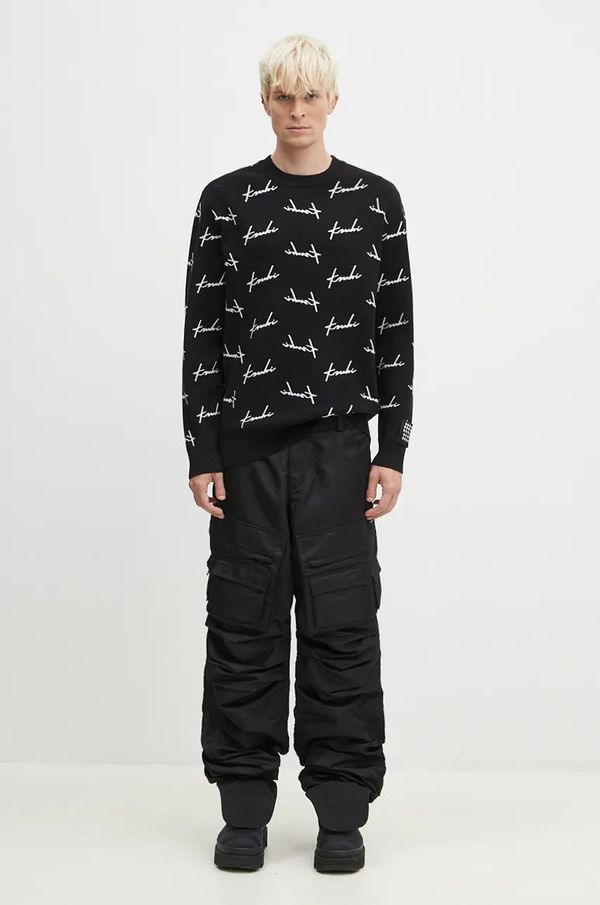 Andersson Bell Hlače Andersson Bell Pocket Bag Cargo za muškarce, boja: crna, ravni kroj, apa744ml