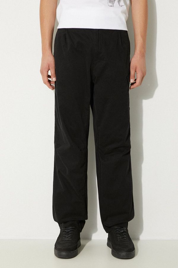 C.P. Company Hlače C.P. Company Stretch Sateen Loose Chino Pants za muškarce, boja: crna, ravni kroj, 17CMPA110A005529G