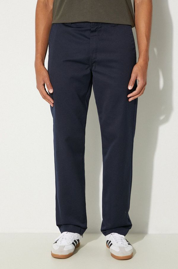 Carhartt WIP Hlače Carhartt WIP Master Pant za muškarce, boja: tamno plava, ravni kroj, I034233.1C02