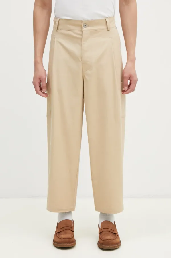 Drôle de Monsieur Hlače Drôle de Monsieur Le Pantalon Cropped Twill za muškarce, boja: bež, ravni kroj, F-BP155-CO206-BG