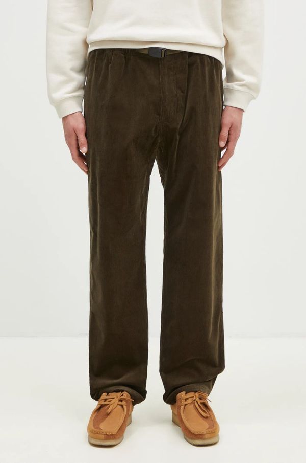 Gramicci Hlače od samta Gramicci Corduroy boja: zelena, ravni kroj, G4FM.P039