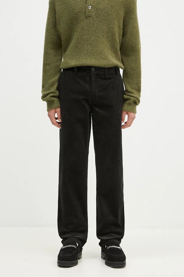 Norse Projects Hlače od samta Norse Projects Aros boja: zelena, ravni kroj, N25.0407.8109