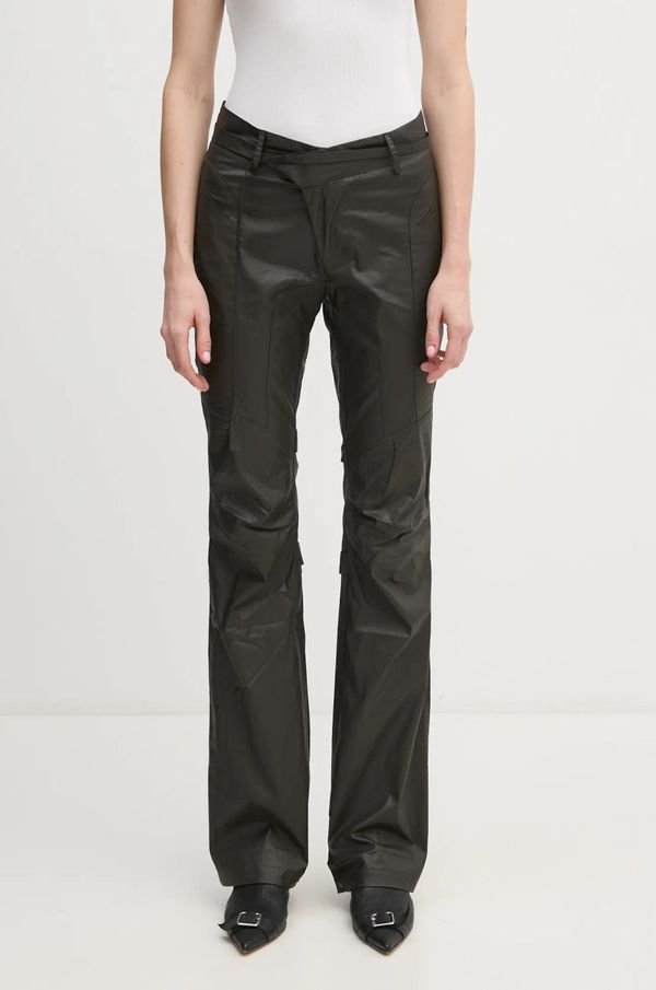 Ottolinger Hlače Ottolinger Deconstructed Flared Pants za žene, boja: smeđa, trapez, srednje visoki struk, 2209080105