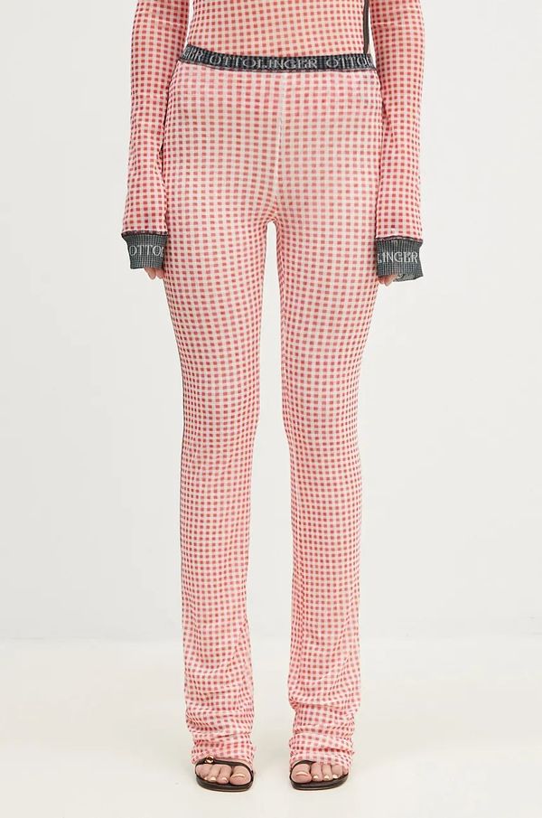 Ottolinger Hlače Ottolinger Mesh Pants za žene, boja: crvena, uski kroj, visoki struk, 1010801821