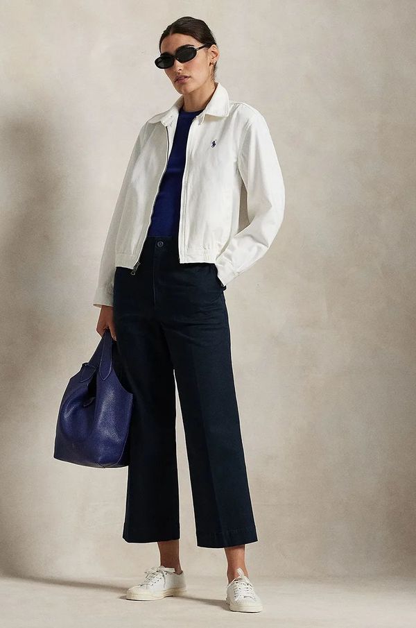 Polo Ralph Lauren Hlače Polo Ralph Lauren za žene, boja: tamno plava, ravni kroj, visoki struk, 211939940