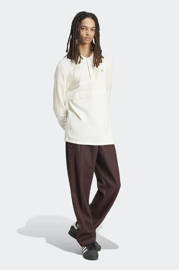 adidas Originals Hlače s primjesom vune adidas Originals Track Pant boja: smeđa, bez uzorka, IZ3181