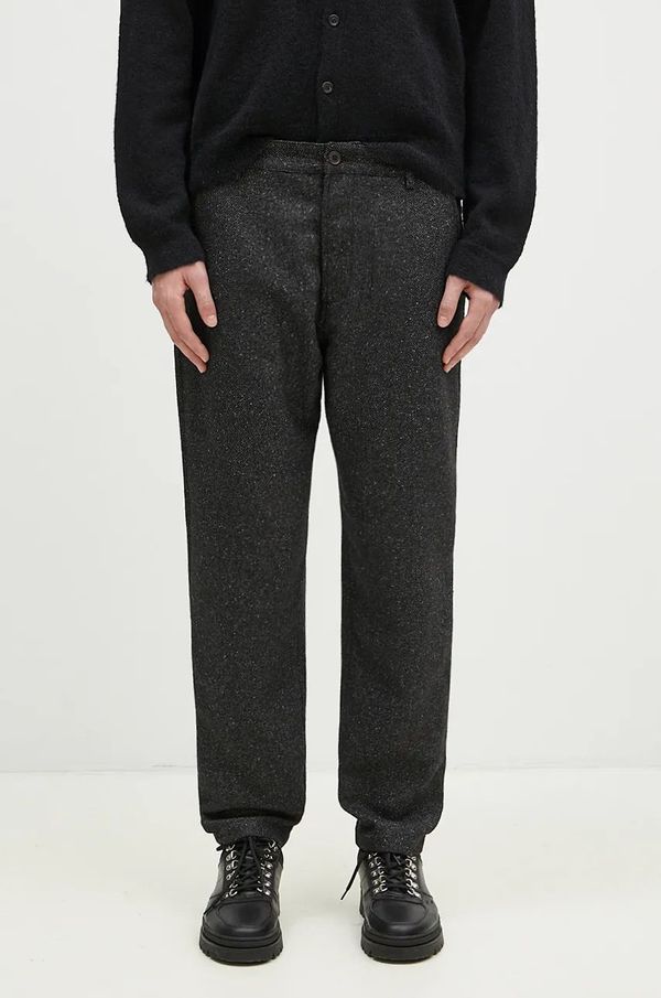 Universal Works Hlače s primjesom vune Universal Works boja: crna, ravni kroj, 31153