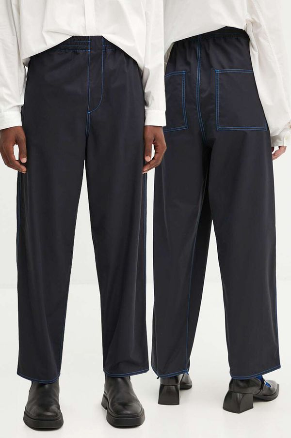 Sunnei Hlače Sunnei boja: tamno plava, ravni kroj, visoki struk, RTWXBOT001