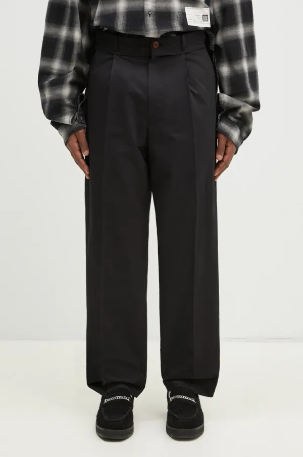 Undercover Hlače Undercover Pants za muškarce, boja: crna, ravni kroj, UP1E4505