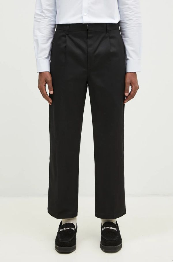 Wacko Maria Hlače Wacko Maria Dickies za muškarce, boja: crna, ravni kroj, 24FW-WMP-DC01