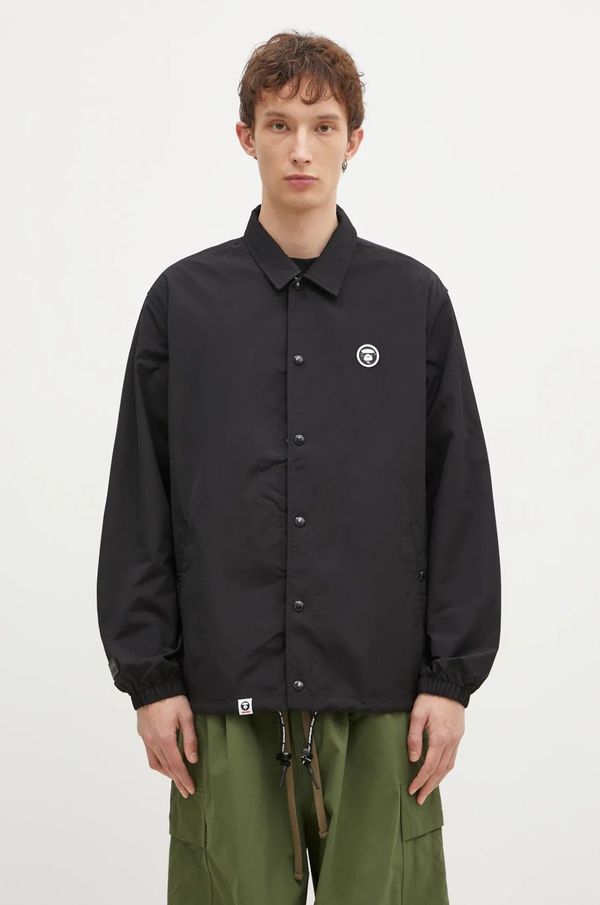 AAPE Jakna AAPE Moon Face Logo za muškarce, boja: crna, za prijelazno razdoblje, oversize, AAPLJM7662XXN
