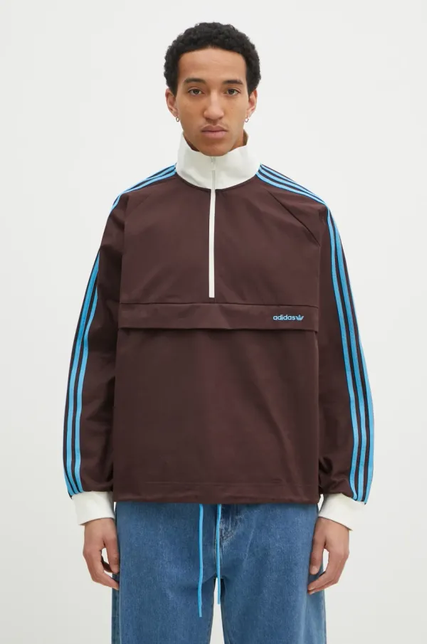 adidas Originals Jakna adidas Originals Pullover za muškarce, boja: smeđa, za prijelazno razdoblje, oversize, JC8376