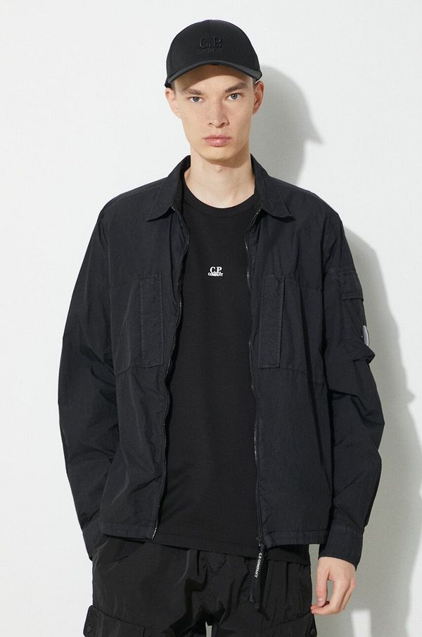 C.P. Company Jakna C.P. Company Taylon L Zipped za muškarce, boja: crna, za prijelazno razdoblje, 16CMSH111A005783G