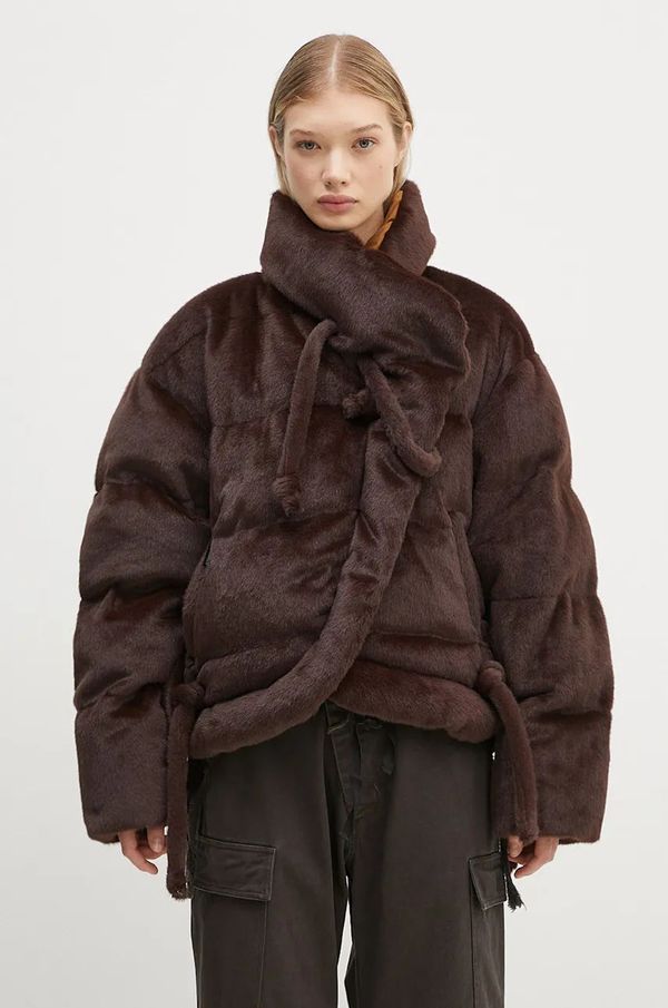 Ottolinger Jakna Ottolinger Furry Strappy Puffer Jacket za žene, boja: smeđa, za zimu, 1090602521