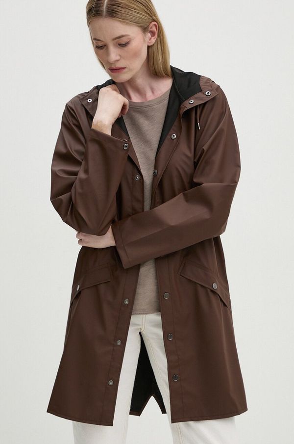 Rains Jakna Rains Long Jacket W3 boja: smeđa, za prijelazno razdoblje, 12020-23