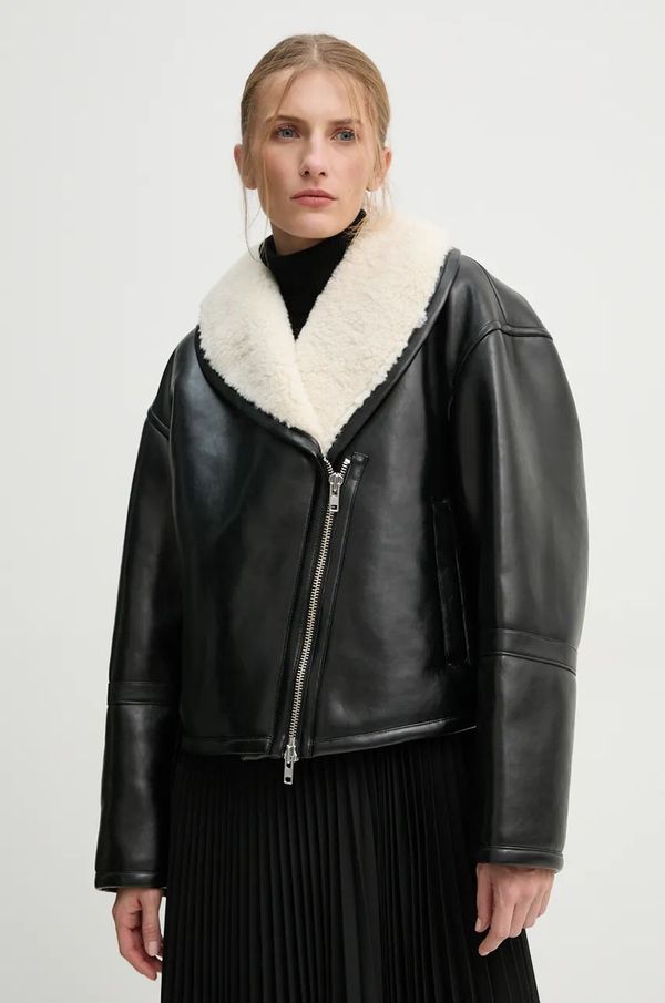 Stand Studio Jakna Stand Studio Leonora Jacket za žene, boja: crna, za prijelazno razdoblje, oversize, 66325-9132